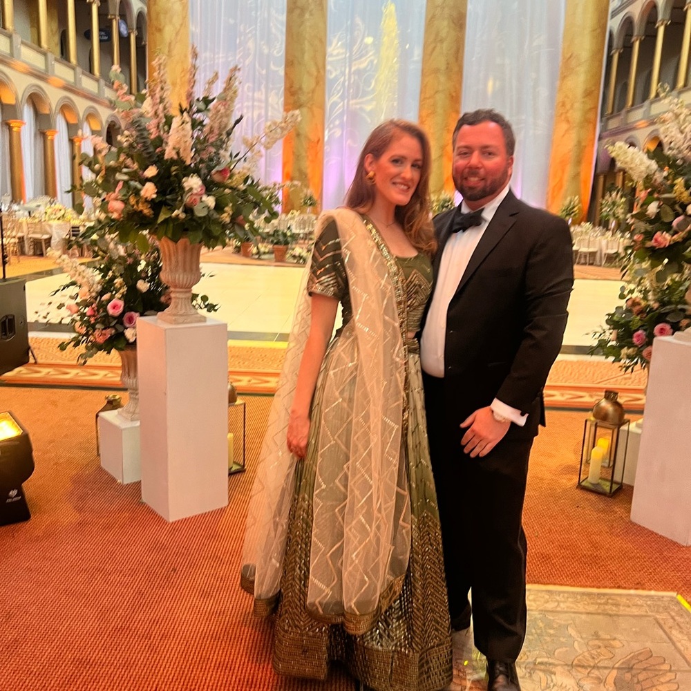 Gorgeous Green and Gold Indian Wedding attire